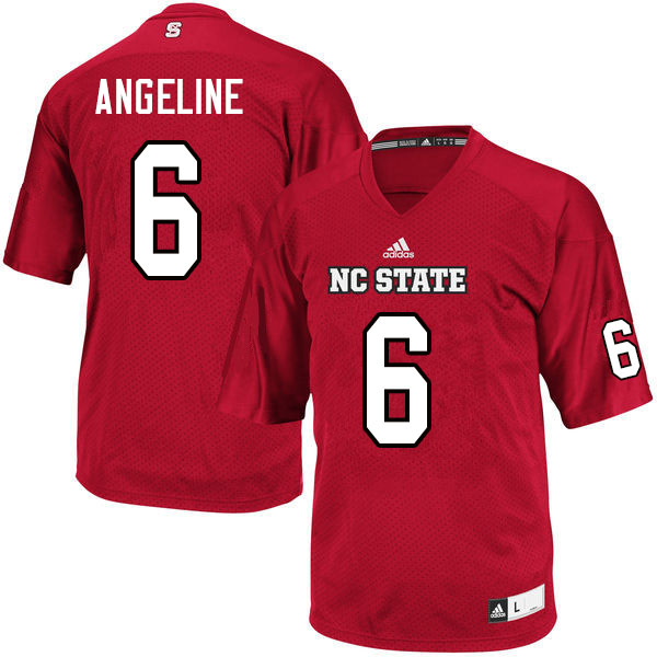 Men #6 Cary Angeline NC State Wolfpack College Football Jerseys Sale-Red